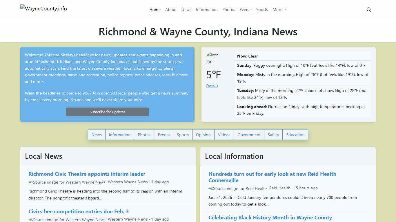 Richmond & Wayne County, Indiana News - WayneCounty.info